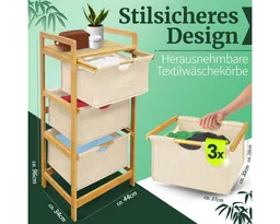 HEIMWERT Wäschekorb Wäschekorb Regal 3 Fächer Wäschesortierer Wäschesammler – Produktbild 1 von 1