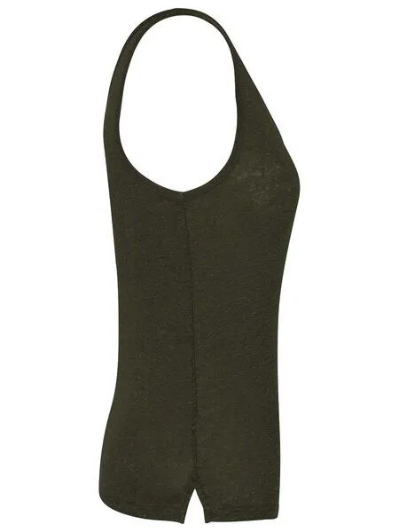 YTWOO YTWOO Umweltfreundliches Top aus Leinen für Damen, Khaki, – Produktbild 3 von 3