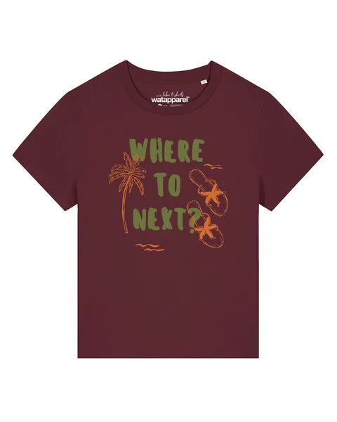 watapparel watapparel T-Shirt Frauen Where to next, Burgundy, – Produktbild 1 von 2