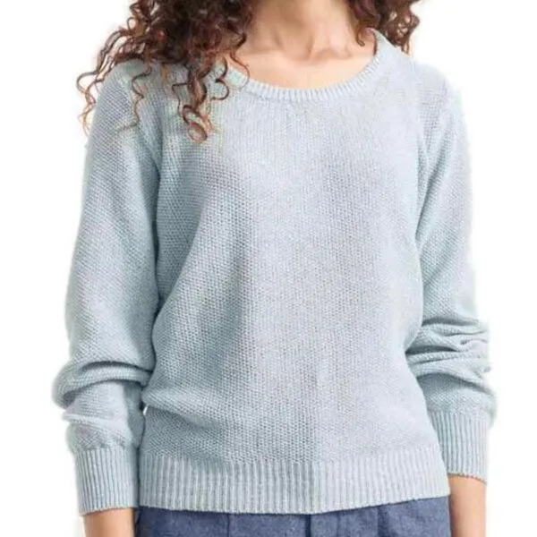 Rifò - Circular Fashion Made in Italy Rifò - Circular Fashion Made in Italy Recycelter Pullover für Frauen aus Denim-Baumwolle Grazia, Hell blau, – Produktbild 1 von 2