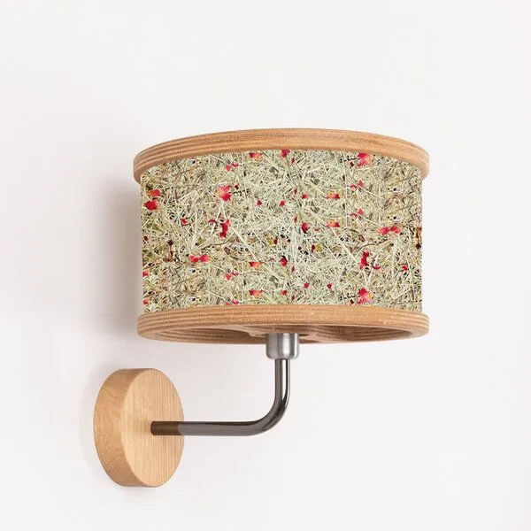 ALMUT von Wildheim ALMUT von Wildheim Almheu Wandlampe aus 100 % Tiroler Bio-Gräsern, Heu & rosenblüten (grün/rot), – Produktbild 3 von 4