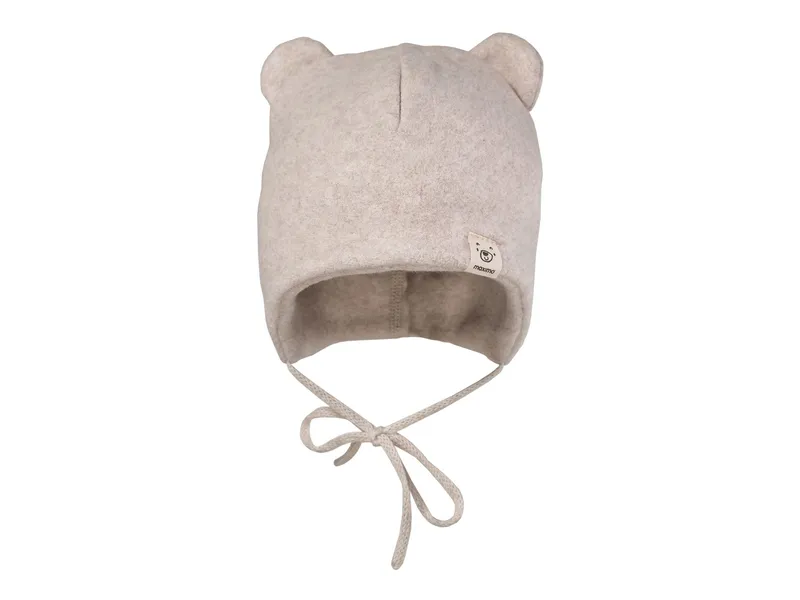Maximo Baby Mütze mit Öhrchen Bio-Baumwolle Fleece hellbraun-meliert Gr. 43, Braun, – Produktbild 1 von 1