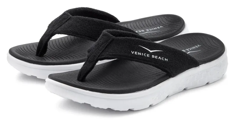 VENICE BEACH VENICE BEACH Sandale, Badeschuh, Sommerschuhe, Badelatsche, Flip Flop, Badeschlappe Badezehentrenner Zehentrenner mit wasserabweisender und leichter Sohle VEGAN, Schwarz, – Produktbild 2 von 5