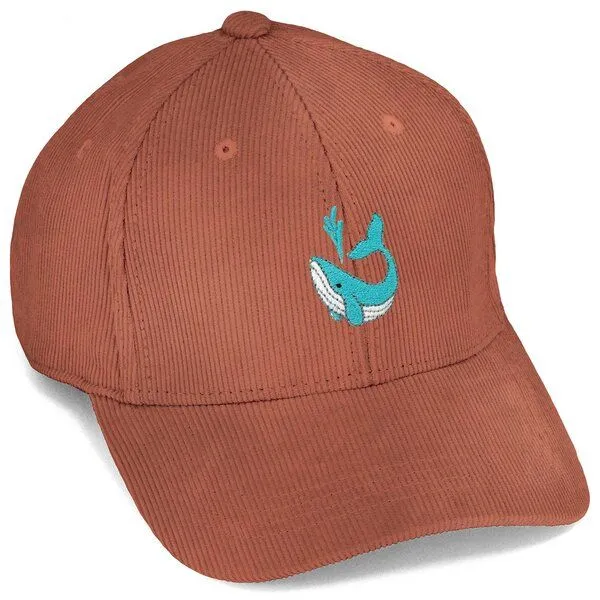 LIGARTI Bestickte Cord Cap – Walter der Wal – LIGARTI Tiermanufaktur, Terracotta, – Produktbild 1 von 4