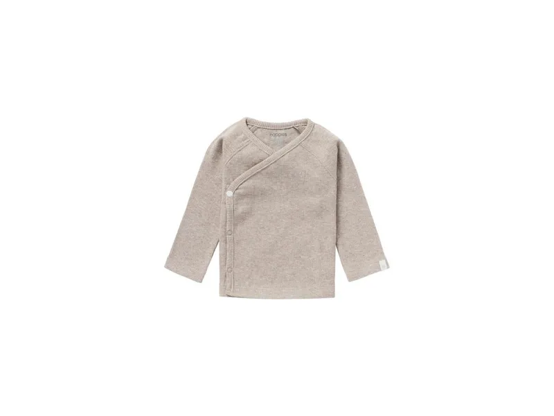 Noppies Wickelshirt Langarm Nanyuki taupe melange rip Gr. 50, Natur, braun, – Produktbild 1 von 2