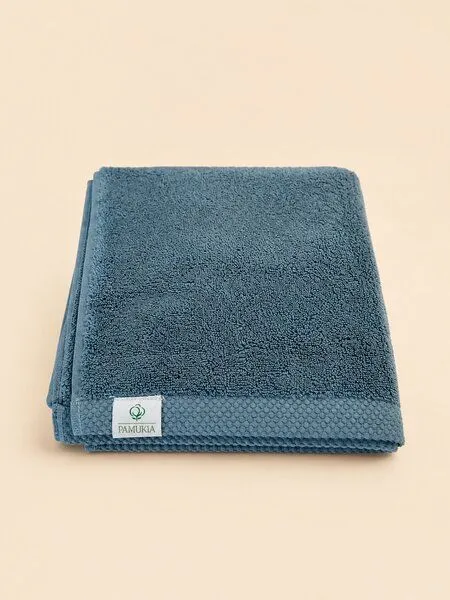 Pamukia Pamukia GOTS Badset für 2 Personen aus 100 % zertifizierter Bio-Baumwolle in Weiß | Essence Kollektion, Blau, – Produktbild 6 von 6