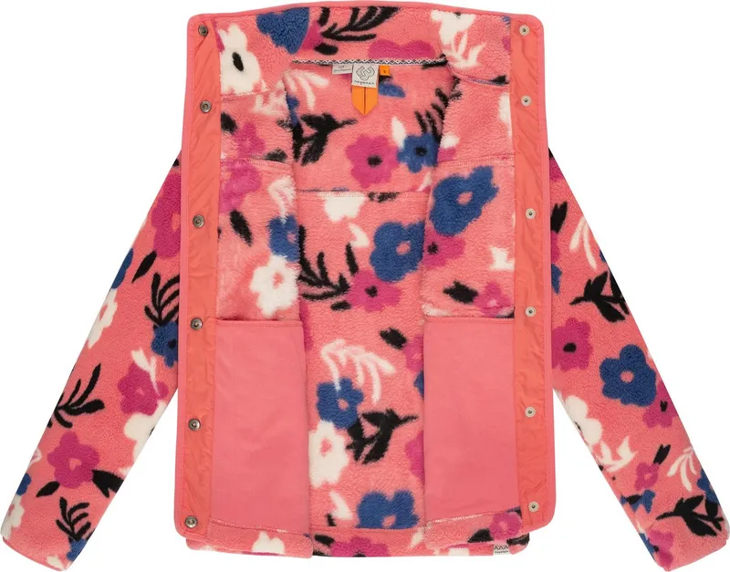 ragwear ragwear Plüschjacke Appopis Print Auffällige flauschige Übergangsjacke aus Teddyfleece, Orange, – Produktbild 1 von 4
