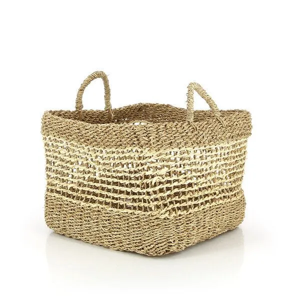 GLOBO Fair Trade GLOBO Fair Trade Seegraskorb SEN Palmblatt und Seegras, 20-40cm, quadratisch mit Griffen – Produktbild 1 von 4
