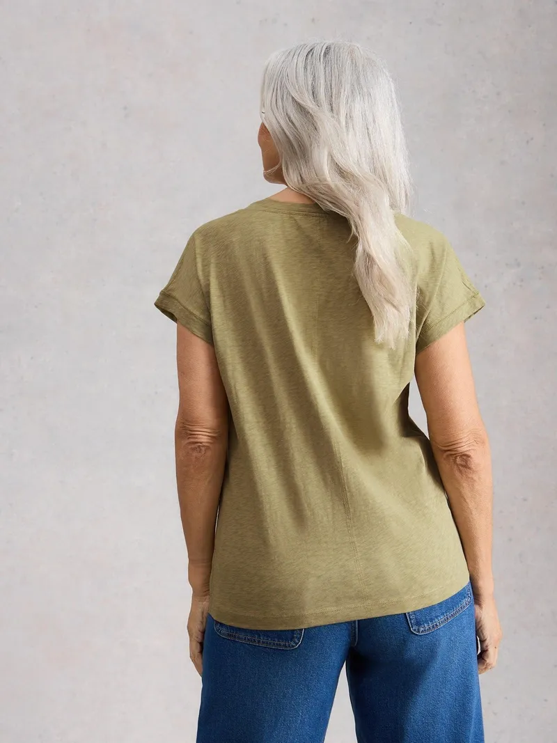 White Stuff Besticktes T-Shirt Nelly - 46, Grün multi, – Produktbild 4 von 4