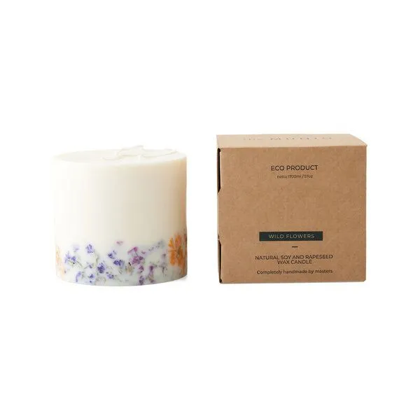 Munio Candela Munio Candela große 3-Docht Bio-Sojawachskerze mit Duft 1700ml, Wildblume (duft: rose), – Produktbild 2 von 2