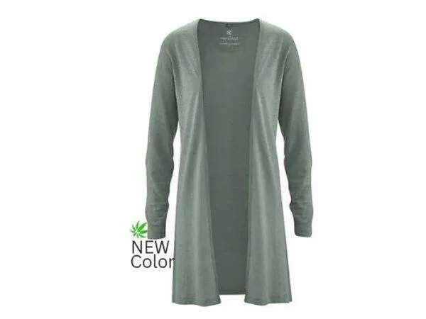 HempAge HempAge Lange Jersey Damenjacke Hanf/Biobaumwolle, Thyme (grün), – Produktbild 2 von 4