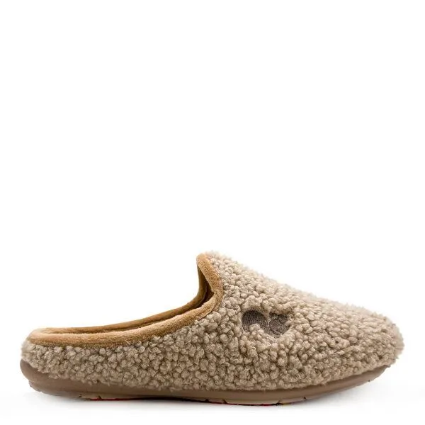 thies Hausschuh "thies ® Rec Soft Teddy Slipper" aus rec. PES, Sand, – Produktbild 1 von 4