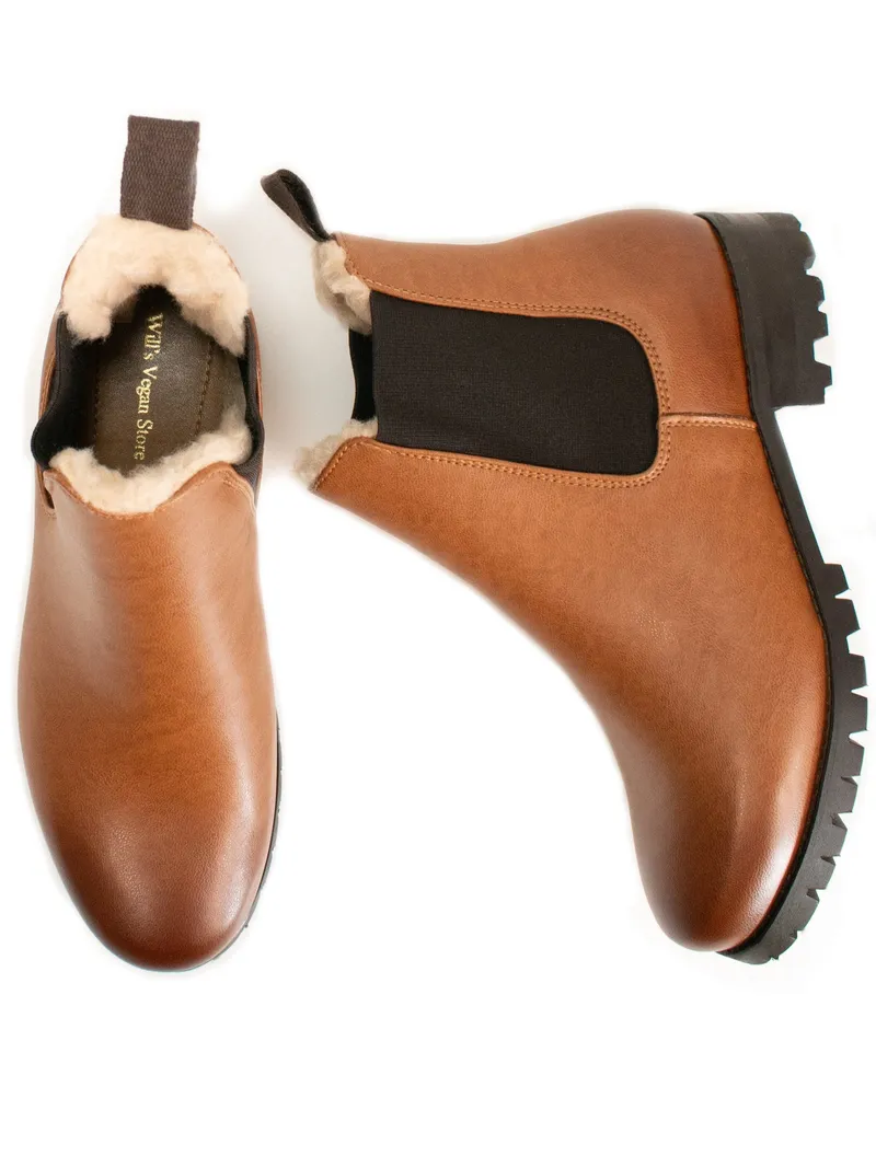 Will's Vegan Store Will's Vegan Store Damen vegan Chelsea Boots Damen Luxe Isoliert Braun, Hellbraun, – Produktbild 2 von 3