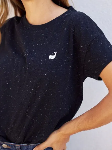 TWOTHIRDS TWOTHIRDS Basic Shirt Vegan "Sepanggar" aus Bio-Baumwolle, Black neps, – Produktbild 3 von 3