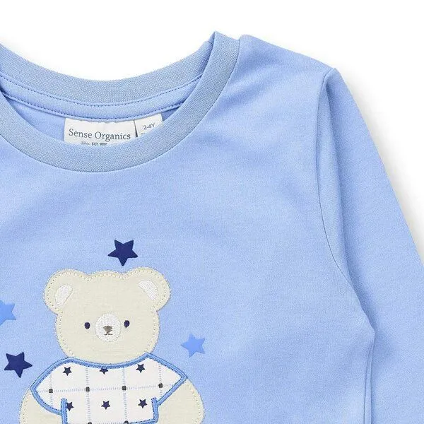 Sense Organics Sense Organics Kinder Schlafanzug mit Bären-Motiv auf Hellblau, Blue, – Produktbild 3 von 4