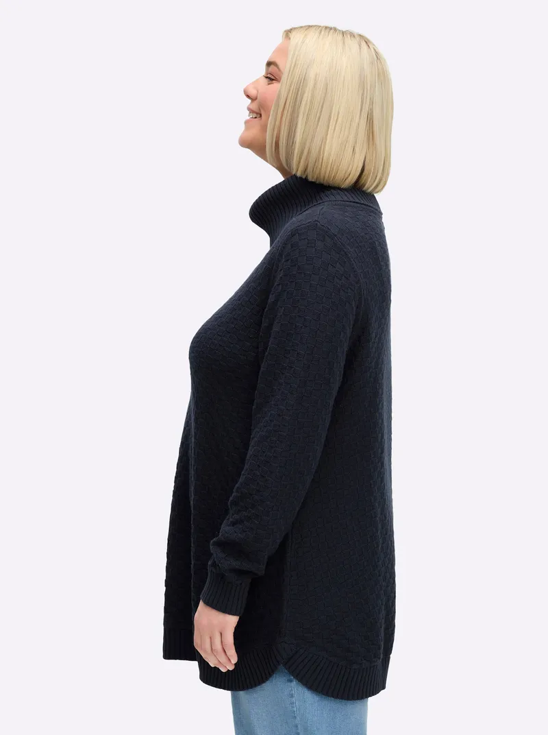 sheego Pullover tiefblau, Tiefblau, – Produktbild 2 von 2