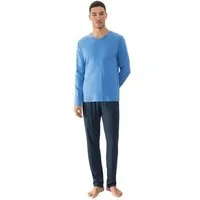 mey Mey Herren Schlafanzug Pyjama lang "Micro Blue" Made-in-Green, Blau, – Produktbild 1 von 1