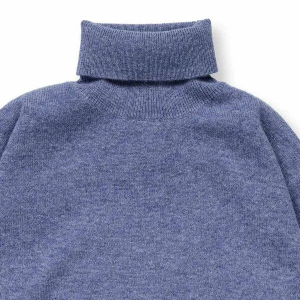 Sense Organics Sense Organics Kinder Rollkragenpullover aus Merinowolle, Modell FEOO, Denimblau melange, – Produktbild 2 von 3