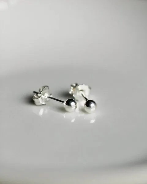 lille mus lille mus Ohrstecker 'Kugel' 925 Silber, Silber, – Produktbild 1 von 2