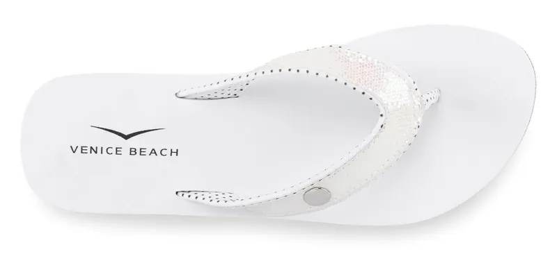 VENICE BEACH VENICE BEACH Sandale, Badeschuh, Badelatsche, Flip Flop, Badeschlappe, Pantolette Badezehentrenner Zehentrenner mit wasserabweisender und leichter Sohle VEGAN, Weiß, – Produktbild 4 von 5