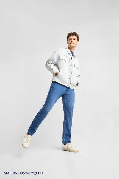 DAWN Herren Jeans DUSK Regular Straight DAWN Bio-Baumwolle, Medium blue, – Produktbild 6 von 8