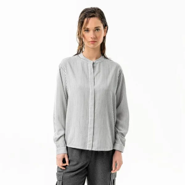 Living Crafts Living Crafts Hemdbluse - ULINA, White/grey stripe (mehrfarbig), – Produktbild 2 von 3