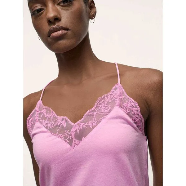 LANIUS LANIUS Top mit Spitze aus Bio-Baumwolle, Rosa (blush rose), – Produktbild 4 von 4
