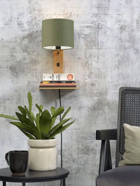 GOOD&MOJO GOOD&MOJO Naturel Wandlampe Andes, Grün, – Produktbild 1 von 4