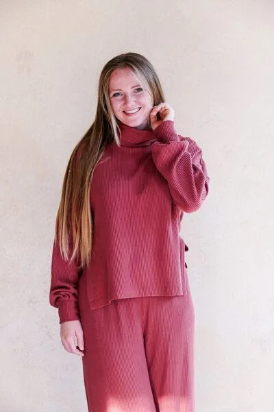 Vivien Joy Vivien Joy Schlichter Rollkragenpullover - Aila Basic Pulli, Cider (rot), – Produktbild 3 von 4