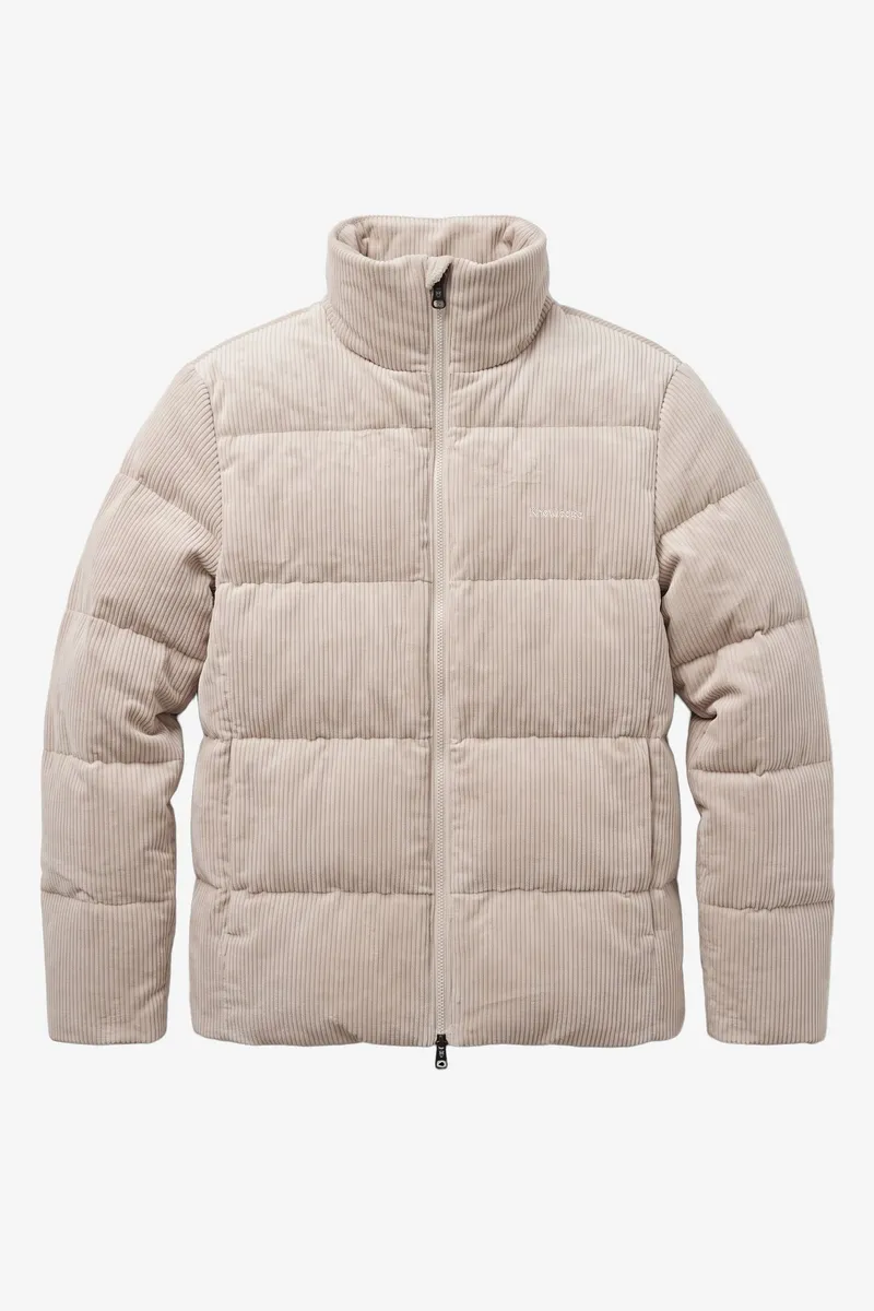 KnowledgeCotton Apparel KnowledgeCotton Apparel Herren vegan Pufferjacke Corduroy Light Federgrau, Grau, – Produktbild 1 von 2