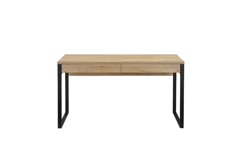 OTTO home Schreibtisch Moid, Computertisch im modernen Design, Breite 120/140/160 cm, mit Metallbeinen & Schublade, Beige|schwarz, – Produktbild 6 von 8