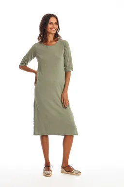 RAVENS VIEW IBIZA RAVENS VIEW IBIZA Damen vegan Kleid Mia Khaki Grün – Produktbild 1 von 1