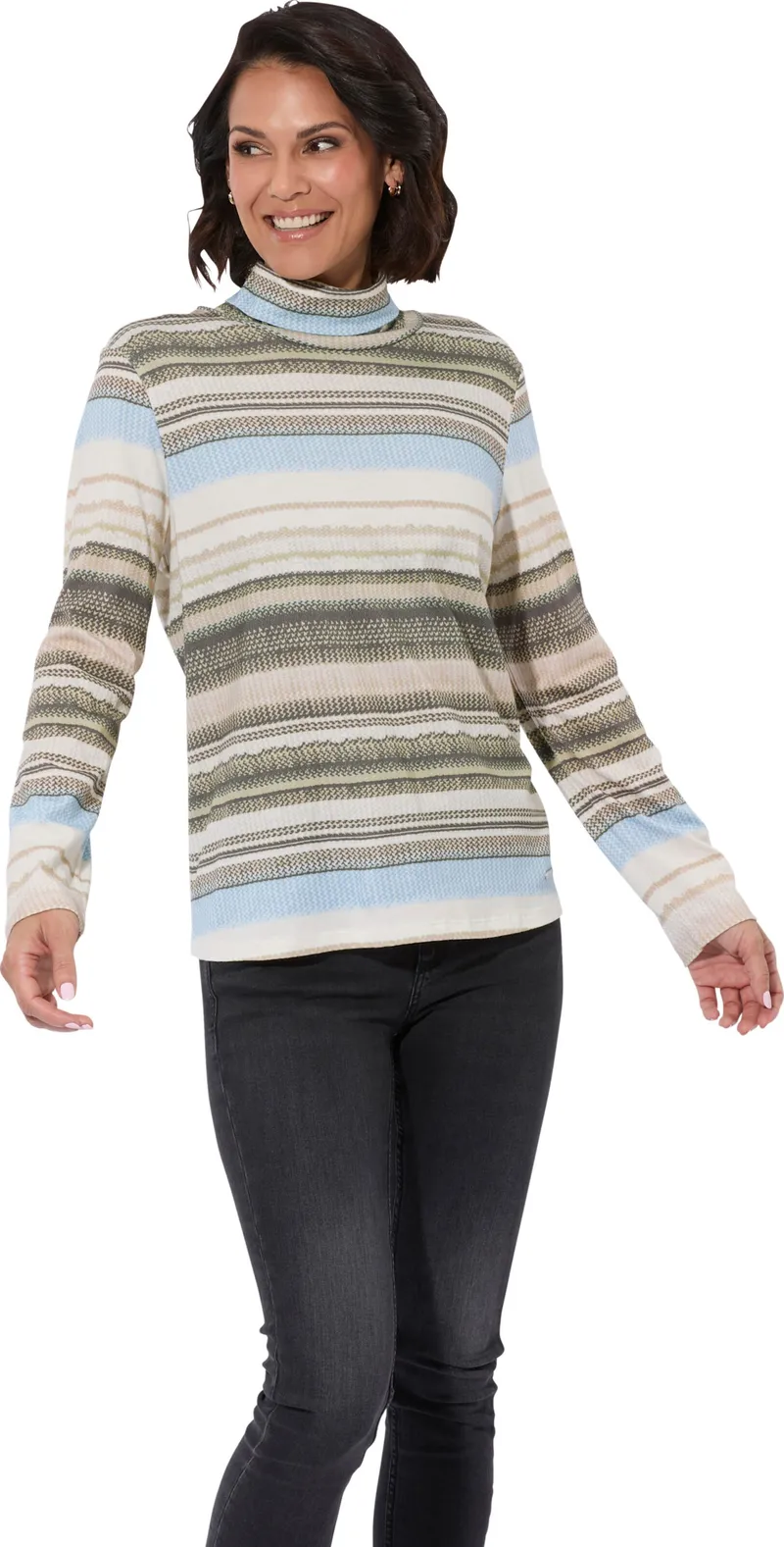 Witt Rollkragenshirt eisblau-sesam-bedruckt, Eisblau-sesam-bedruckt, – Produktbild 2 von 2