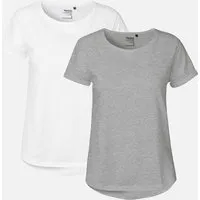 Neutral Doppelpack Neutral® Ladies Roll Up Sleeve T-Shirt, Weiss / grau, – Produktbild 1 von 1