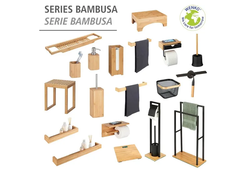Wenko Wenko Handtuchhalter Bambusa, BxTxH: 40x5x9 cm, Beige, – Produktbild 4 von 5