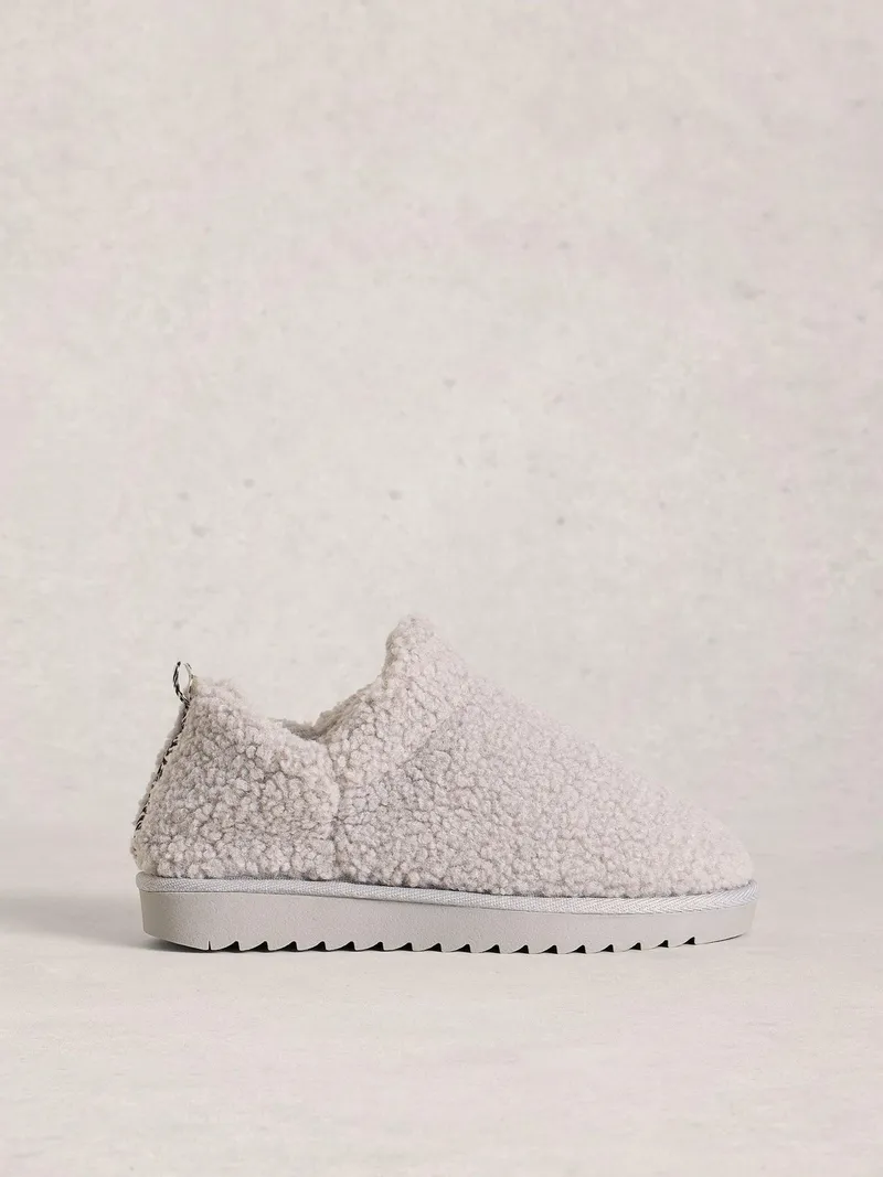 White Stuff Booties aus Teddyfell - L, Mittelgrau, – Produktbild 1 von 4