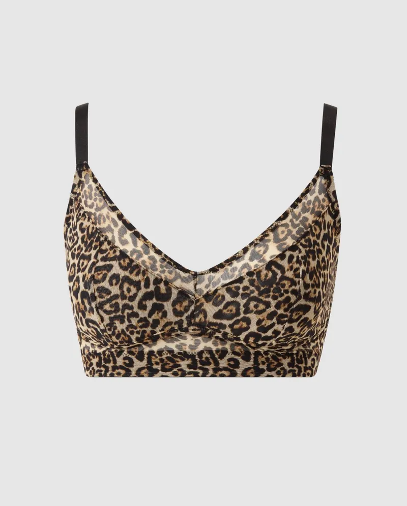 Understatement Understatement Damen vegan Bralette Mesh Support Plus Leopard, Braun, – Produktbild 1 von 2