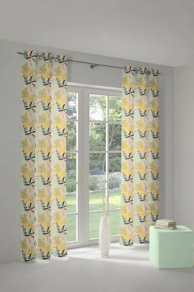 Nature by Adam Nature by Adam Vorhang aus 100% Bio-Baumwolle - Made in Germany - Jungle, Gelb, – Produktbild 5 von 7