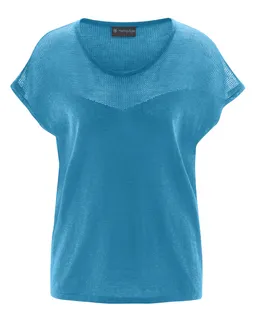 HempAge Hempage Damen vegan Top Mesh Atlantikblau – Produktbild 1 von 1