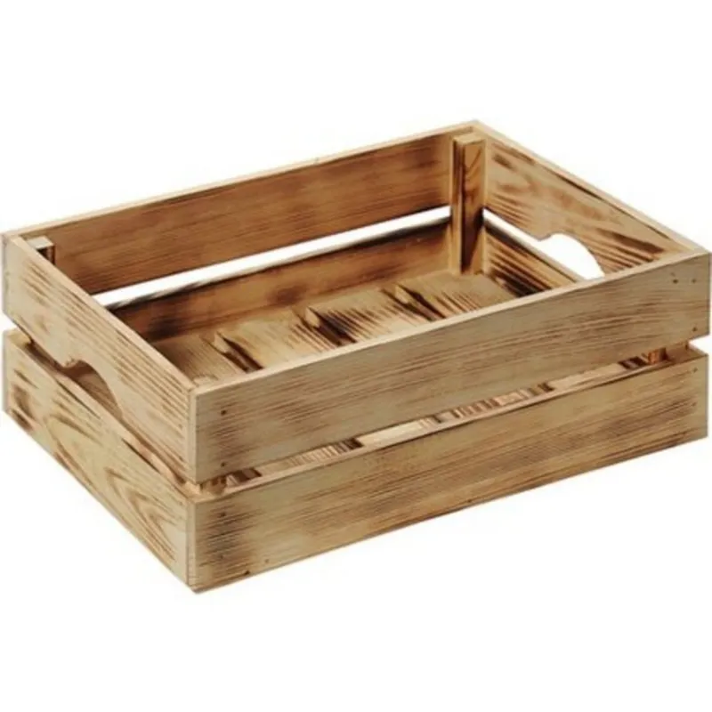 Kesper Kesper Dekokiste aus Kiefernholz geflammt, mit Griffen, 40 x 30 x 15 cm – Produktbild 3 von 3