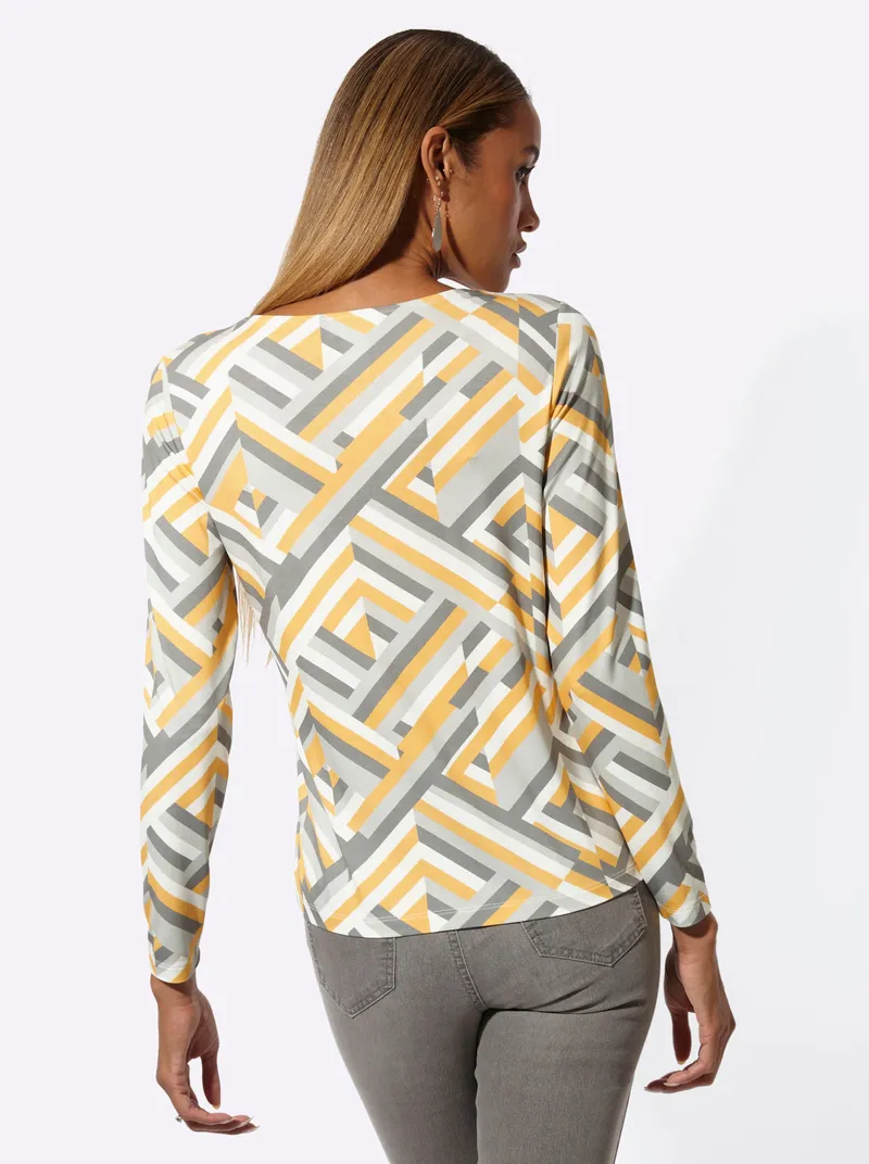 Witt V-Shirt, Ecru-grau-bedruckt, – Produktbild 1 von 2