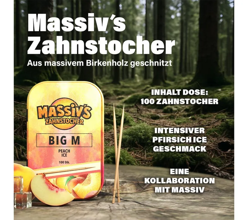 Wunder Zahnstocher Mundpflegecenter Massiv's Zahnstocher - Zahnstocher mit Geschmack – BIG M, Zahnstocher mit Geschmack, Zahnstocher mit Geschmack, Zahnstocher mit Geschmack – Produktbild 2 von 5