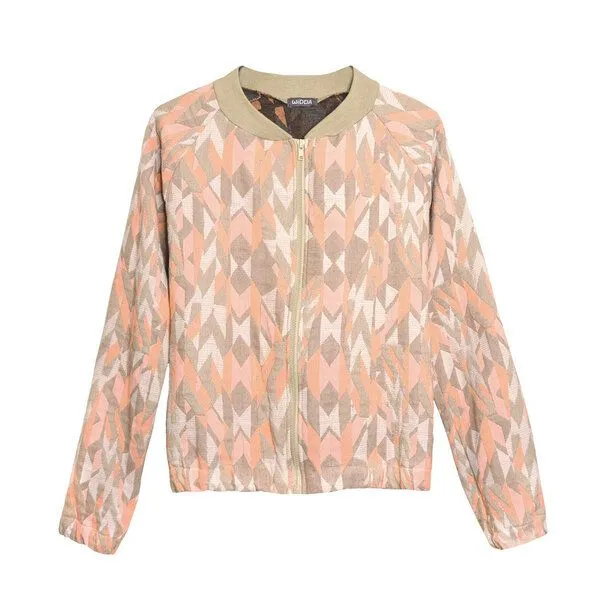 WiDDA berlin WiDDA berlin Blouson Jacke MIA mit hellem Webmuster, Rosa/beige, – Produktbild 1 von 3