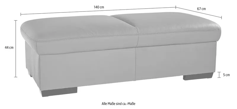 exxpo - sofa fashion Hocker Salerno Bankhocker, bequem und komfortabel, Grau, – Produktbild 2 von 3