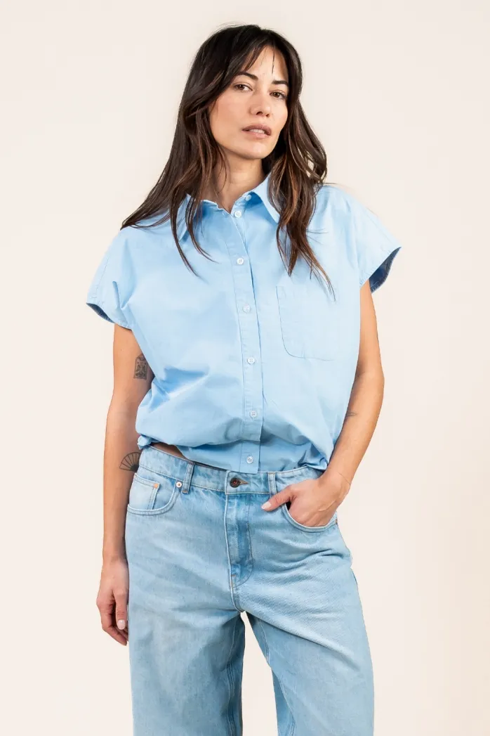 Kuyichi Kuyichi Damen vegan Bluse Dilek Himmelblau, Hellblau, – Produktbild 2 von 2