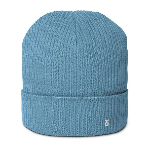 Rippenmütze aus Bio-Baumwolle Unisex - PepMelon weißes Logo, Blau, – Produktbild 1 von 4
