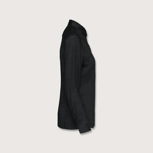 YTWOO YTWOO Damen Leinenbluse, Schwarz, – Produktbild 2 von 2