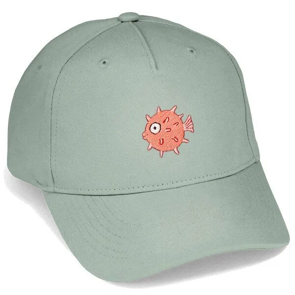 LIGARTI Bestickte Cap – Kurt der Kugelfisch – LIGARTI Tiermanufaktur, Mintgrun, – Produktbild 1 von 4