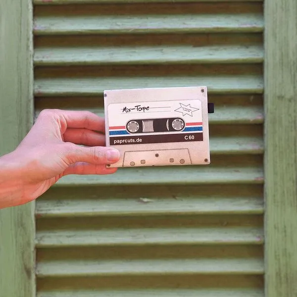 paprcuts paprcuts RFID Portemonnaie Pro, Mixtape 2.0.(beige), – Produktbild 3 von 4