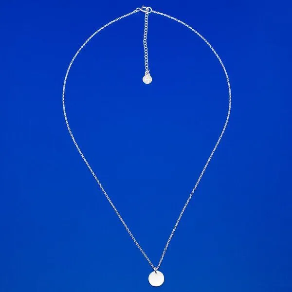 fejn jewelry fejn jewelry Set Kette 'shiny disc' + Creole mit Disc Anhänger, Silber, – Produktbild 3 von 3